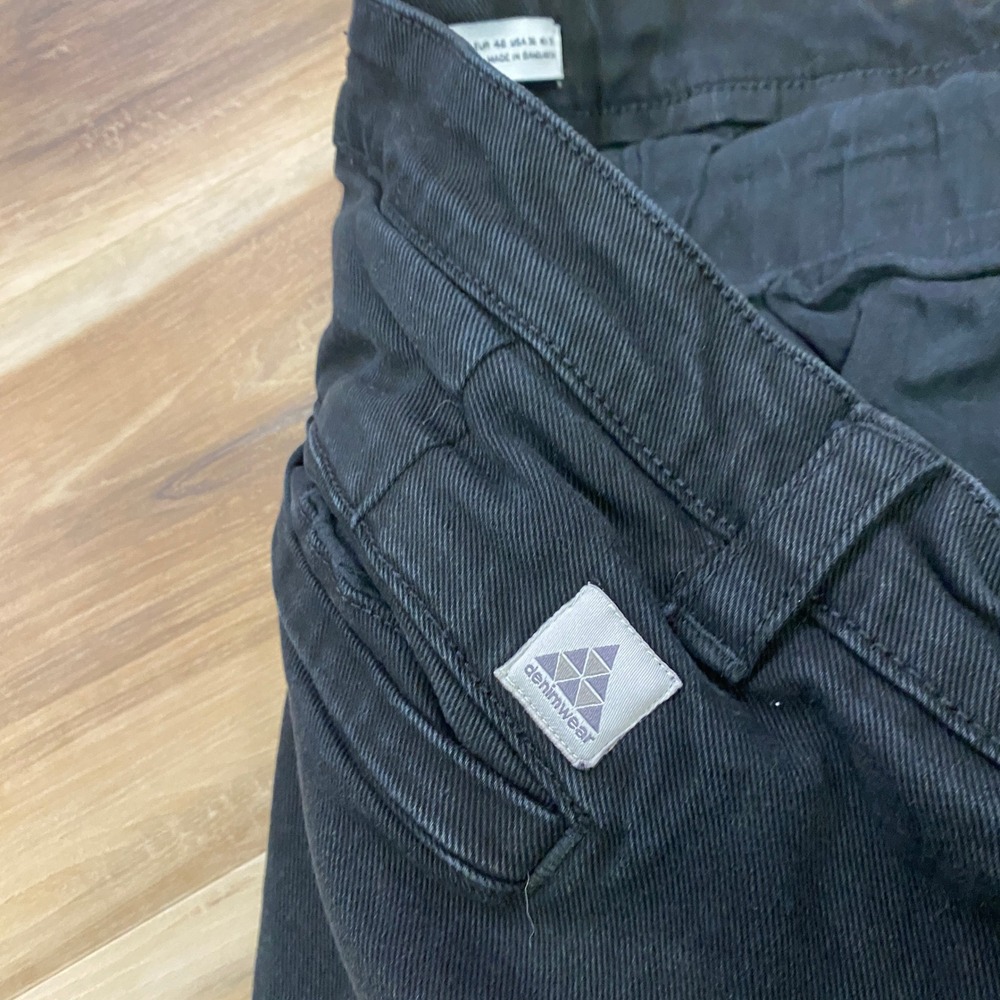 Zara Denimwear Pants 36 Slim Chino Trousers Cotton Stretch Black - Picture 6 of 8